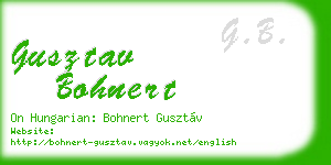 gusztav bohnert business card