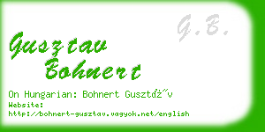 gusztav bohnert business card